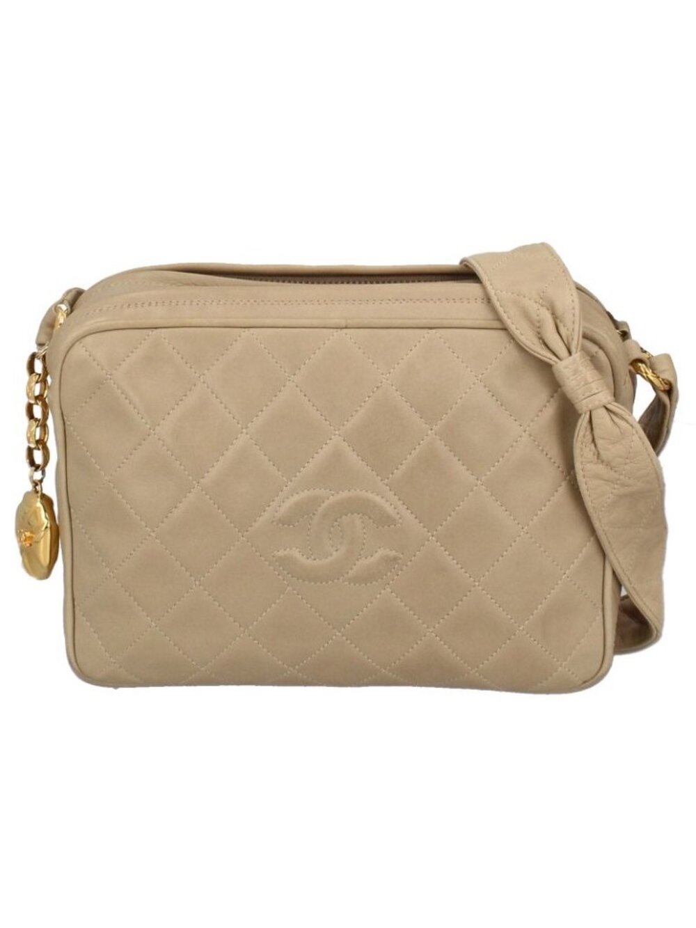 Chanel Vintage Shoulder Bag Lambskin Beige